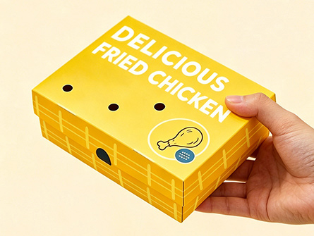 Customized Yellow Printed Fried Chicken Box