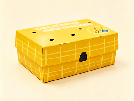Customized Yellow Printed Fried Chicken Box