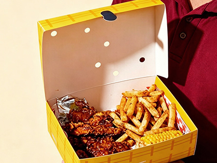 Customized Yellow Printed Fried Chicken Box