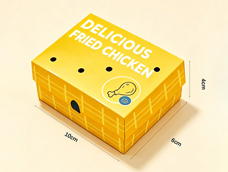Customized Yellow Printed Fried Chicken Box
