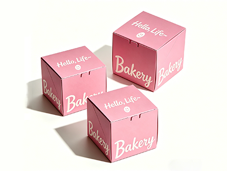 Customized Pink Square Flap Dessert Box