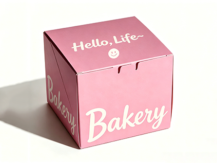Customized Pink Square Flap Doughnut Box