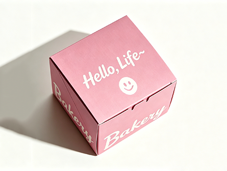 Customized Pink Square Flap Dessert Box