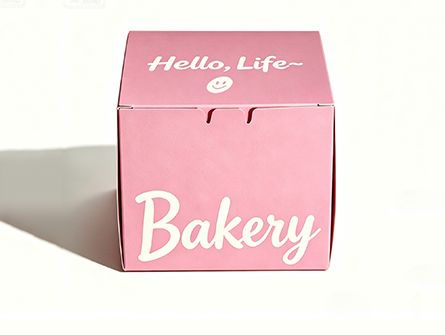 Customized Pink Square Flap Dessert Box