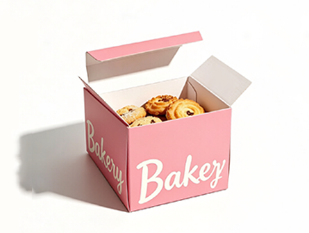 Customized Pink Square Flap Dessert Box