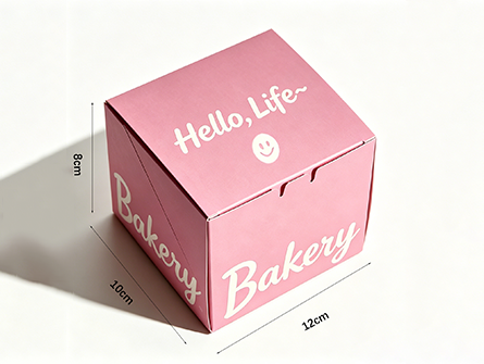 Customized Pink Square Flap Dessert Box