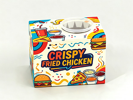 Customized Lively style Dipping Sauce Fried Chicken Box