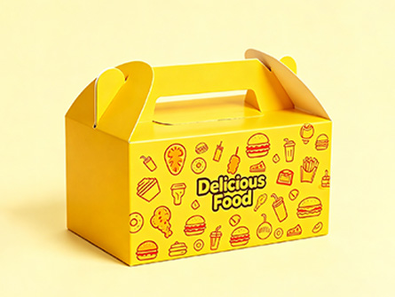 Customized Yellow Graffiti Portable Fried Chicken Box