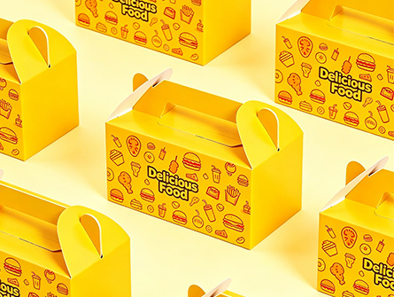 Customized Yellow Graffiti Portable Fried Chicken Box
