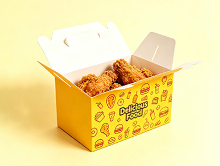 Customized Yellow Graffiti Portable Fried Chicken Box