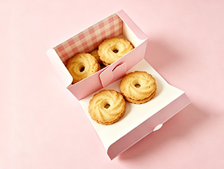 Customized Powder White Checkered Flip-top Cookie Box