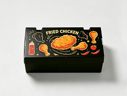 Customized Black Foldable Fried Chicken Box