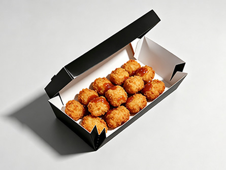 Customized Black Foldable Fried Chicken Box