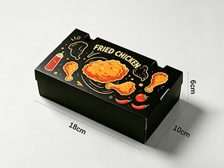 Customized Black Foldable Fried Chicken Box