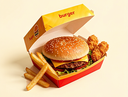 Factory-made colored-printed hamburger boxes