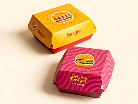 Factory-made colored-printed hamburger boxes