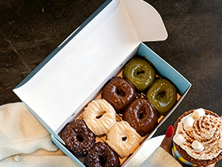 Customized Blue-printed Doughnut Box