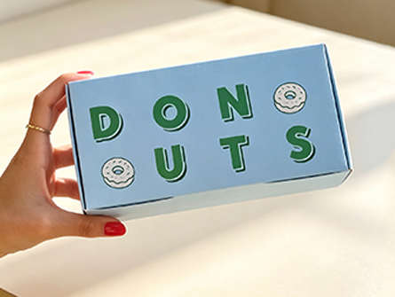 Customized Blue-printed Doughnut Box