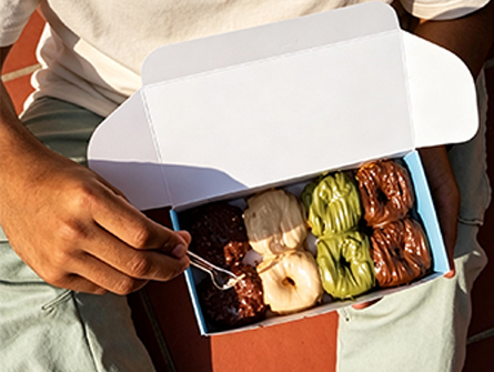 Customized Blue-printed Doughnut Box