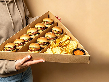 Customized Kraft Paper Triangular Floor-top Burger Box