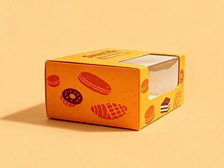 Customized Yellow Doughnut Box With Window
