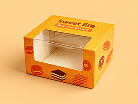 Customized Yellow Doughnut Box With Window