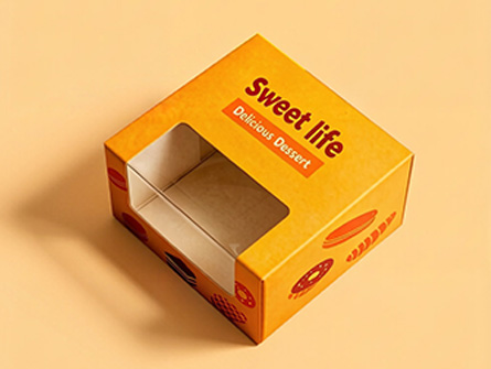 Customized Yellow Doughnut Box With Window