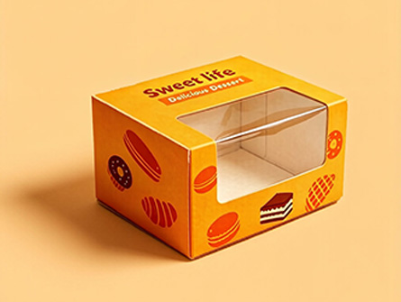 Customized Yellow Doughnut Box With Window