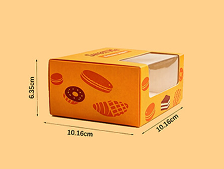 Customized Yellow Doughnut Box With Window