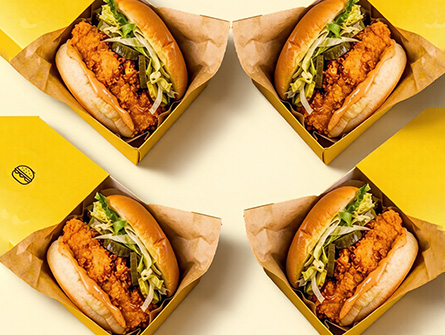Yellow Drawer-style Hamburger Box