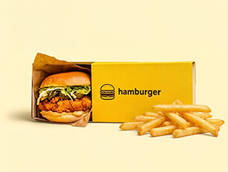 Yellow Drawer-style Hamburger Box