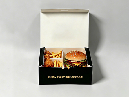 Customized Black Food Takeout Packaging Box