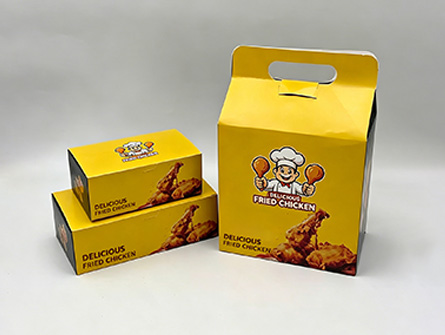 Customized Set Of Yellow Multi-sized fried Chicken Boxes