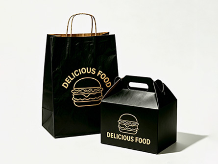 Customized High-quality Black Foil-coated Fast Food Set