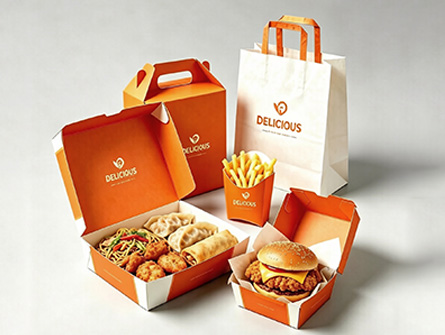 Eco Friendly Custom Printed Disposable Paper Takeaway Box