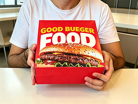 Customized Red Large-capacity Flip-top Burger Box