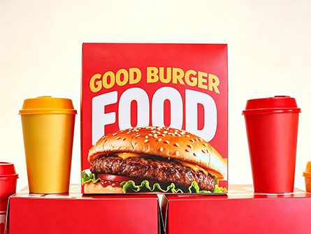 Customized Red Large-capacity Flip-top Burger Box