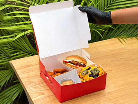 Customized Red Large-capacity Flip-top Burger Box