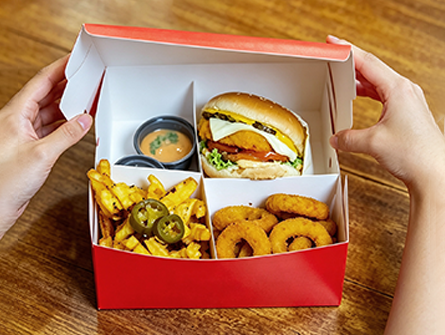 Customized Red Large-capacity Flip-top Burger Box