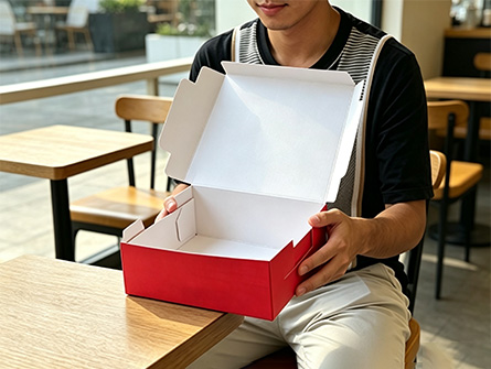 Customized Red Large-capacity Flip-top Burger Box