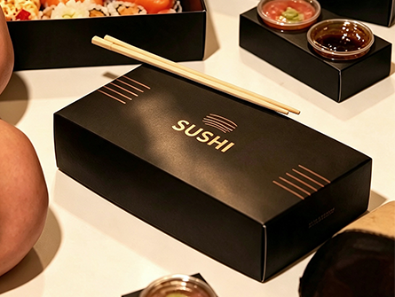 Custom Black Flip Sushi Box