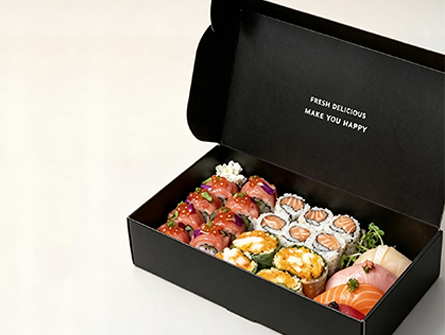 Custom Black Flip Sushi Box