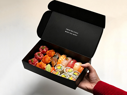 Custom Black Flip Sushi Box