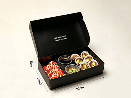 Custom Black Flip Sushi Box