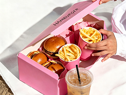 Customized Pink Square Large-capacity Burger Box
