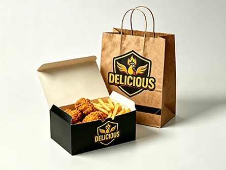 Customized Fried Chicken Box Set With Embossing Finish