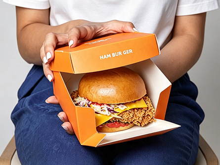 Customized Integrated Flip-top Hamburger Box