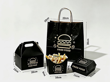 Customized Black Embossing And Gold Printing Food Packaging Set