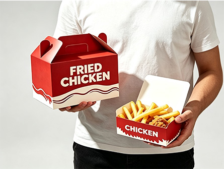 Customized Red-patterned Printed Fried Chicken Sets Series