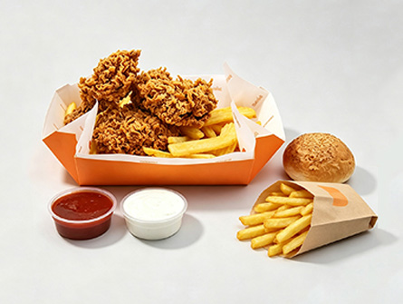 Customized Four-cornered Sky-top Fried Chicken Box